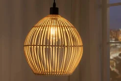 Handgefertigte Hängeleuchte ORGANIC LIVING 30cm natur rund Bambus Boho-Style