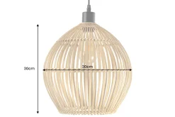 Handgefertigte Hängeleuchte ORGANIC LIVING 30cm natur rund Bambus Boho-Style