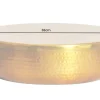 Handgefertigte Schale ORIENT 40cm gold Metall rund mit Deckel Schmuck-Dose