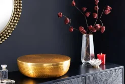 Handgefertigte Schale ORIENT 40cm gold Metall rund mit Deckel Schmuck-Dose