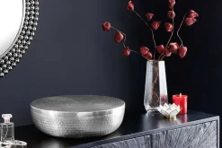 Handgefertigte Schale ORIENT 40cm silber Metall rund mit Deckel Schmuck-Dose