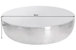 Handgefertigte Schale ORIENT 40cm silber Metall rund mit Deckel Schmuck-Dose