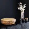 Handgefertigte Schale PURE NATURE 40cm natur Mangoholz rund mit Deckel Schmuck-Dose