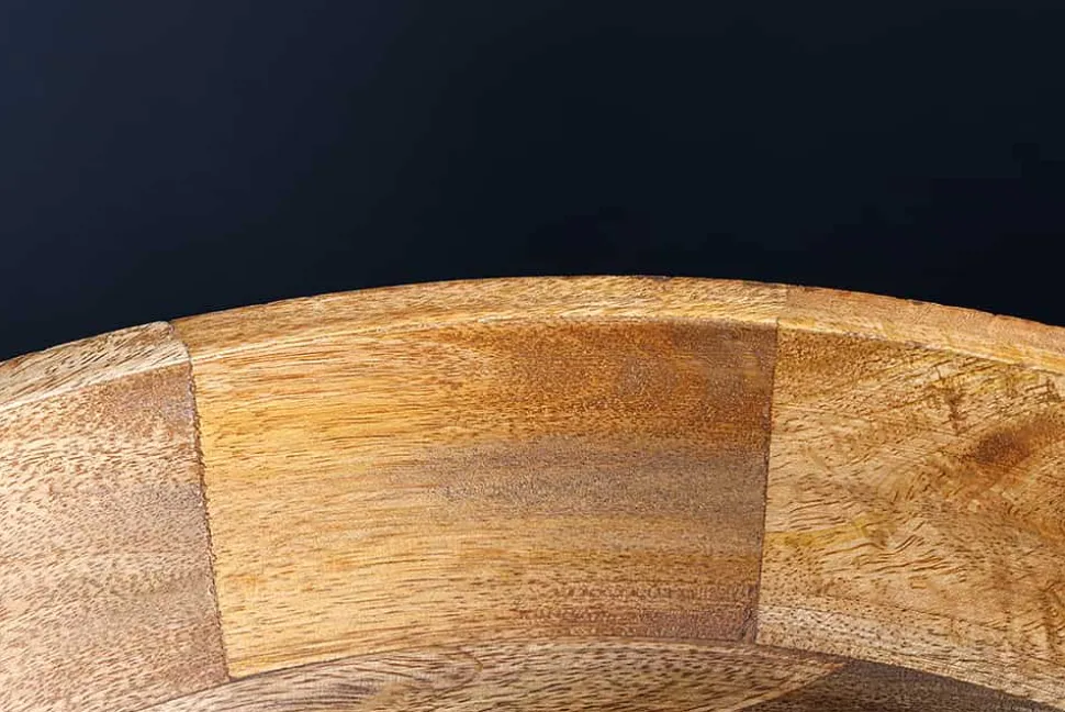 Handgefertigte Schale PURE NATURE 40cm natur Mangoholz rund mit Deckel Schmuck-Dose