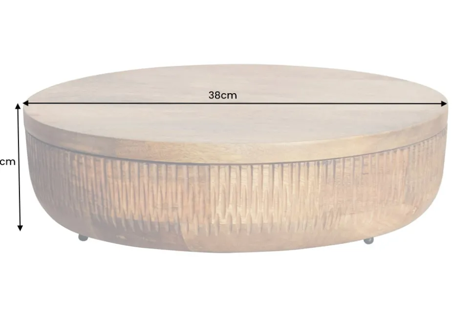 Handgefertigte Schale PURE NATURE 40cm natur Mangoholz rund mit Deckel Schmuck-Dose