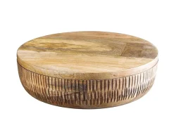 Handgefertigte Schale PURE NATURE 40cm natur Mangoholz rund mit Deckel Schmuck-Dose
