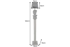 Handgefertigte Stehlampe DAVID 120cm schwarz mit Büste Stoffschirm