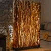 Handgefertigte Stehlampe NATURAL PARAVENT 180cm Longan-Holz Raumtrenner