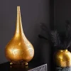 Handgefertigte Stehlampe ORIENT LIVING 50cm gold Eisen Tropfenform