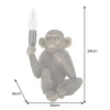 Handgefertigte Tischlampe SCHIMPANZEE 25cm schwarz Affen-Skulptur