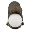 Handgefertigte Tischlampe HIPPO 45cm schwarz Nilpferd-Skulptur mit Lampenkugel