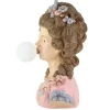 Handgefertigte Tischlampe LADY 60cm mehrfarbig Büste mit Lampenkugel