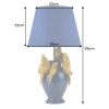 Handgefertigte Tischlampe PARROT 55cm blau gold Papagei-Skulptur Stoffschirm