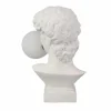 Handgefertigte Tischlampe DAVID 30cm weiß Büste mit Lampenkugel