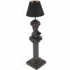 Handgefertigte Tischlampe DAVID 70cm schwarz mit Büste Stoffschirm