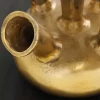 Handgefertigte Vase KIYA 25cm gold mit fünf Öffnungen Blumenvase