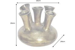 Handgefertigte Vase KIYA 25cm gold mit fünf Öffnungen Blumenvase