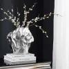 Handgefertigte Vase LIQUID 30cm silber Metall Hammerschlag Design