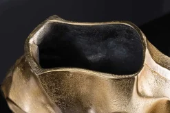 Handgefertigte Vase LIQUID 25cm gold Metall Hammerschlag Design