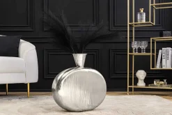 Handgefertigte Vase ORIENT L 50cm silber Metall Hammerschlag Design