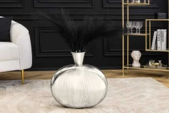 Handgefertigte Vase ORIENT L 50cm silber Metall Hammerschlag Design