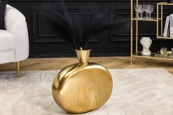 Handgefertigte Vase ORIENT L 50cm gold Metall Hammerschlag Design