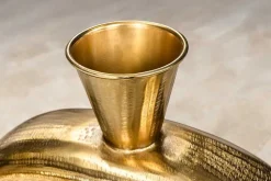 Handgefertigte Vase ORIENT L 50cm gold Metall Hammerschlag Design