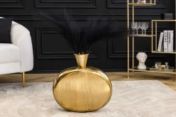 Handgefertigte Vase ORIENT L 50cm gold Metall Hammerschlag Design