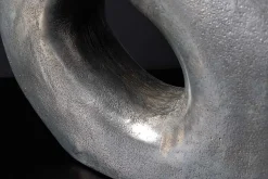 Handgefertigte Vase RING 40cm dunkelgrau Metall Dekoration Blumenvase