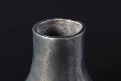 Handgefertigte Vase RING 40cm dunkelgrau Metall Dekoration Blumenvase