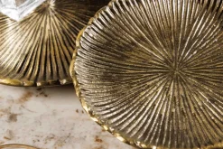 Handgefertigte XXL Deko Schale ABSTRACT LEAF 45cm gold Metall Aluminium Schmuckablage