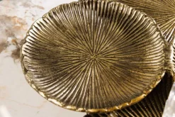 Handgefertigte XXL Deko Schale ABSTRACT LEAF 45cm gold Metall Aluminium Schmuckablage