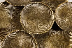 Handgefertigte XXL Deko Schale ABSTRACT LEAF 45cm gold Metall Aluminium Schmuckablage