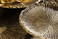 Handgefertigte XXL Deko Schale ABSTRACT LEAF 45cm gold Metall Aluminium Schmuckablage