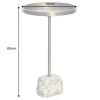 Handgefertigter Beistelltisch TRAYFUL 60cm messing antik Eisen natur Marmorfuß