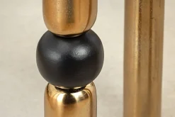 Handgefertigter Beistelltisch ABSTRACT 55cm gold schwarz Metall rund
