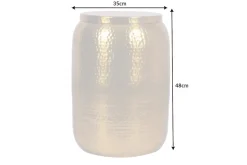 Handgefertigter Beistelltisch ORIENT STORAGE 50cm gold Hammerschlag Design mit Stauraum rund