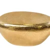 Handgefertigter Couchtisch STONE 75cm gold Metall Hammerschlag Design