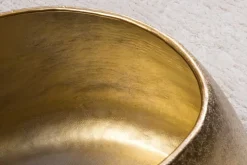 Handgefertigter Couchtisch STONE 75cm gold Metall Hammerschlag Design