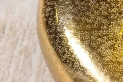 Handgefertigter Couchtisch STONE 75cm gold Metall Hammerschlag Design