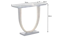 Handgefertigter Konsolentisch OMEGA 80cm schwarz Marmor gold Metall