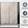 Handgefertigtes Highboard CROCO 120cm grau schwarz Mangoholz massiv 3D-Design