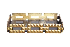 Handgefertigtes Tablett VARIATION 40cm schwarz gold Metall Aluminium Glas