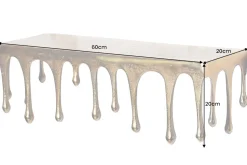 Handgefertigtes Wandregal LIQUID LINE 60cm gold antik Metall Tropfen-Design