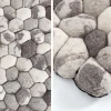 Handgewebter Schurwolle-Teppich ORGANIC LIVING 200x120cm grau Filz Steinoptik