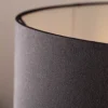 Handmade Stehlampe ROUSILIQUE 180cm schwarz Treibholzlampe Leinenschirm Baumstamm