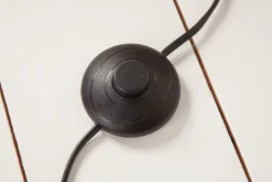 Handmade Stehlampe ROUSILIQUE 180cm schwarz Treibholzlampe Leinenschirm Baumstamm