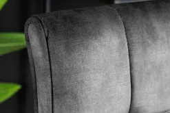 Höhenverstellbarer Barhocker MODENA grau Samt Metall schwarz drehbar