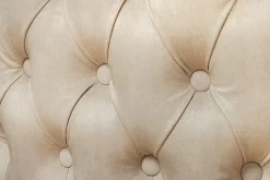 Höhenverstellbarer Barhocker CASTLE DELUXE beige Samt gold Edelstahl mit Löwenkopf