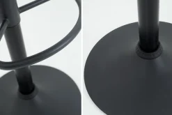 Höhenverstellbarer Barhocker MODENA vintage braun Microfaser Metall schwarz mit Lehne drehbar